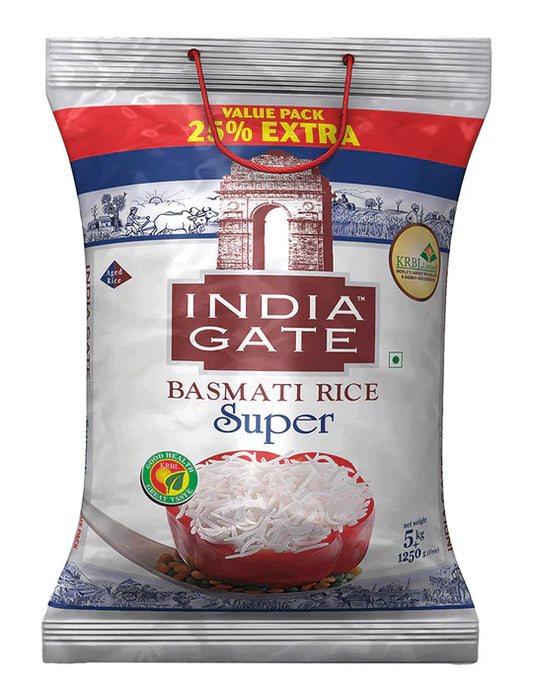 India Gate Super Rice 5Kg + 1Kg (Free)